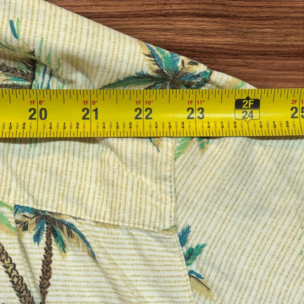 Joe Marlin Shirt Men's 3XLT Beige Palm Tree Print Short Sleeve Button Up - Picture 10 of 14